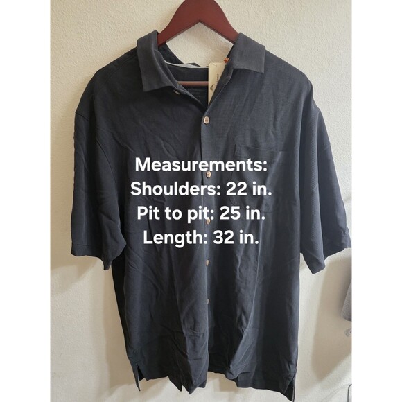 Tommy Bahma San Clemente Camp Shirt 100% Silk Textured Black Size XL NWT! - Picture 2 of 9